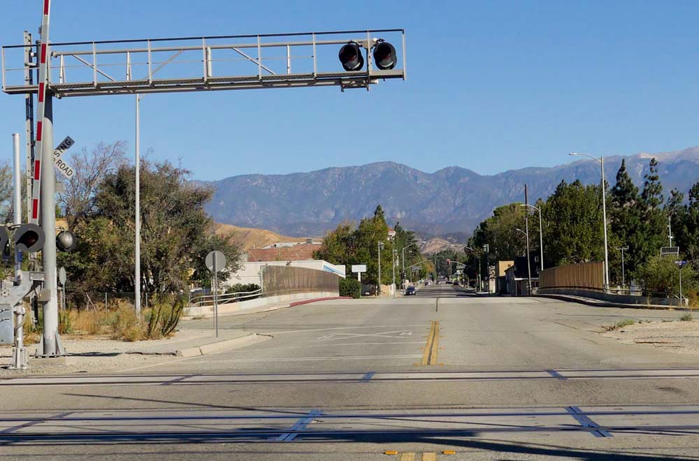 San Gorgonio Ave looking north from the RR Tracks